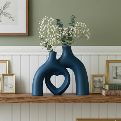 Vase à fleurs bleu
