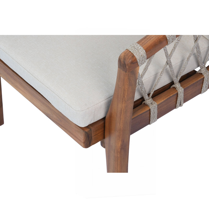 Ensemble de chaises d'extérieur pour 2 personnes, structure en bois d'acacia avec coussins hydrofuges, parfait pour la terrasse et le balcon