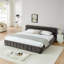 King Size  Upholstered Bed Frame With Thick Fabric, Chenille Fabric Grounded Queen Size Platform Bed With Headboard And Solid Frame. No Box Spring Needed88.5''*85.5''*24'')-363280402-363280403