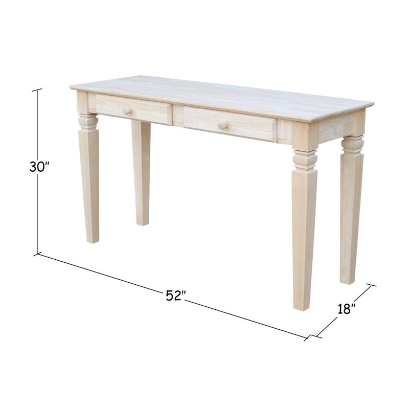 Lowell 52'' Solid Wood Console Table, Unfinished