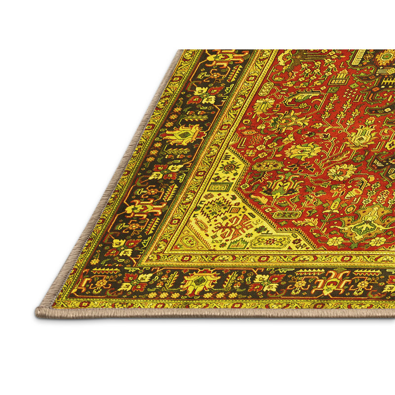 Tapis traditionnels jaunes 1170, Rectangle 8 pi x 10 pi