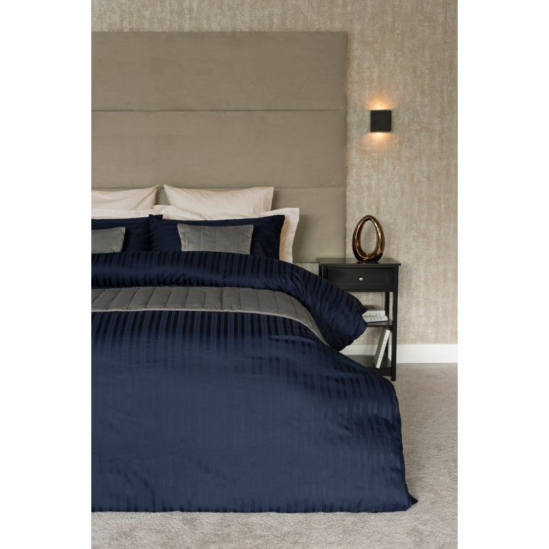 Tribeca Cotton Duvet Cover Set with Pillowcases, Double, Navy