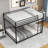 Metal Bunk Bed, Bunk Bed Frame with Safety Guard Rails, Easy Assembly Black-1337343615