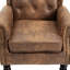 Fauteuil capitonné en velours de 29,33 po de large avec méridienne cloutée et pieds en bois Dynasha-729121592