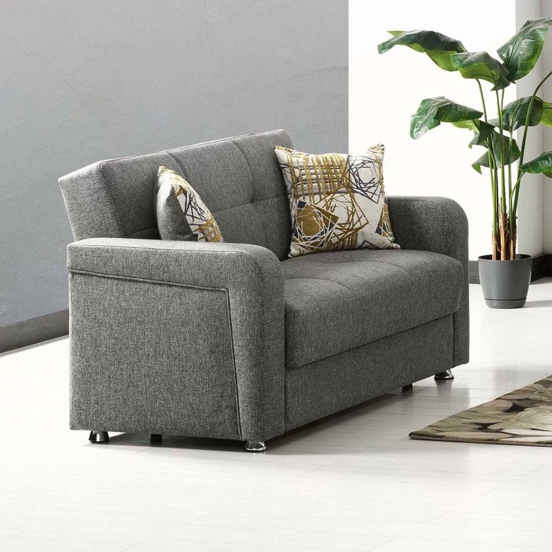 Causeuse convertible Primenest Nimbusflow avec rangement, gris, confortable et élégante pour les petits espaces, Gris