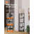 5-Tier Corner Shelving Floor Lamp With 3 Color Temperatures Led Bulb And Linen Shade - Black