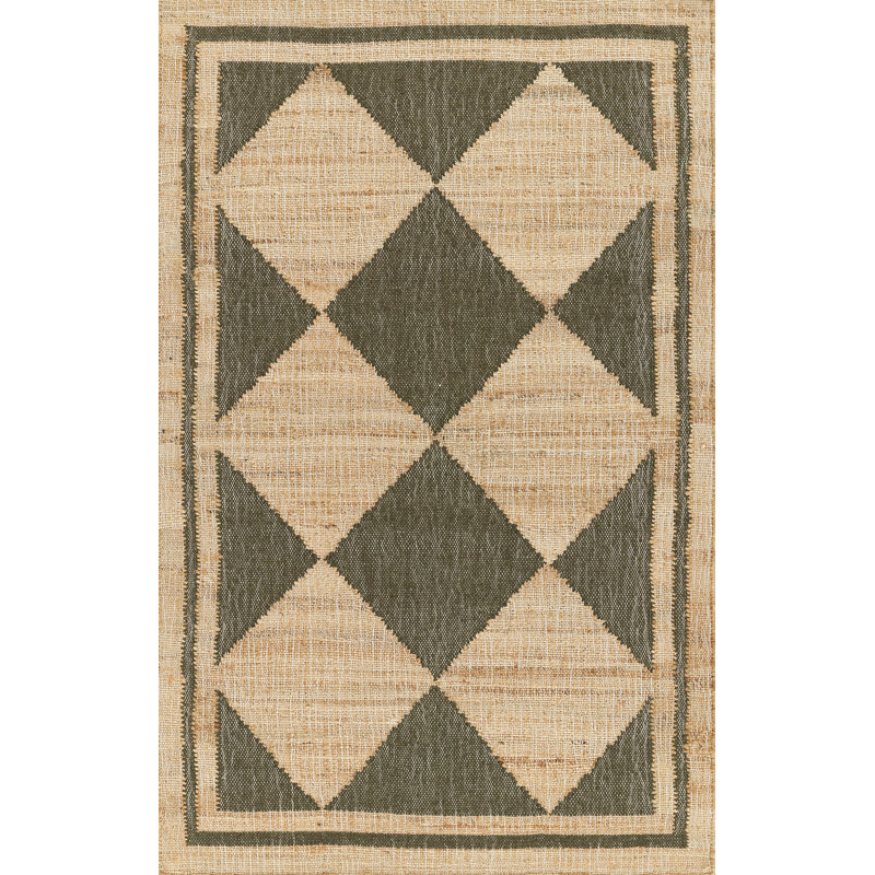 Erin Gates by Momeni Orchard Court Green Hand Woven Wool and Jute Area Rug, Rectangle 9' X 12'