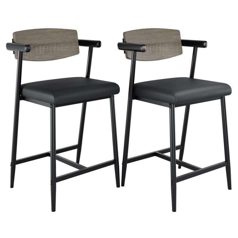 Counter Stool with Metal Frame, Grey