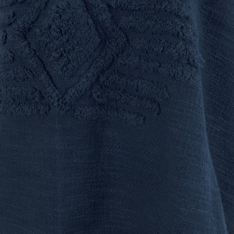 Jeté 100% coton tissé et texturé, Bleu