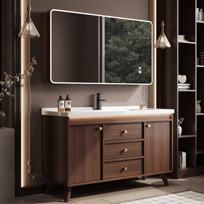 Chinese style retro simple bathroom cabinet