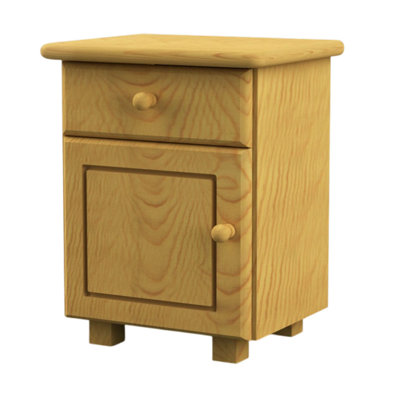 Nodax Bedside Cabinet Table For Bedroom - Elegant Drawer & Cupboard Unit Wooden Nightstand (B4)