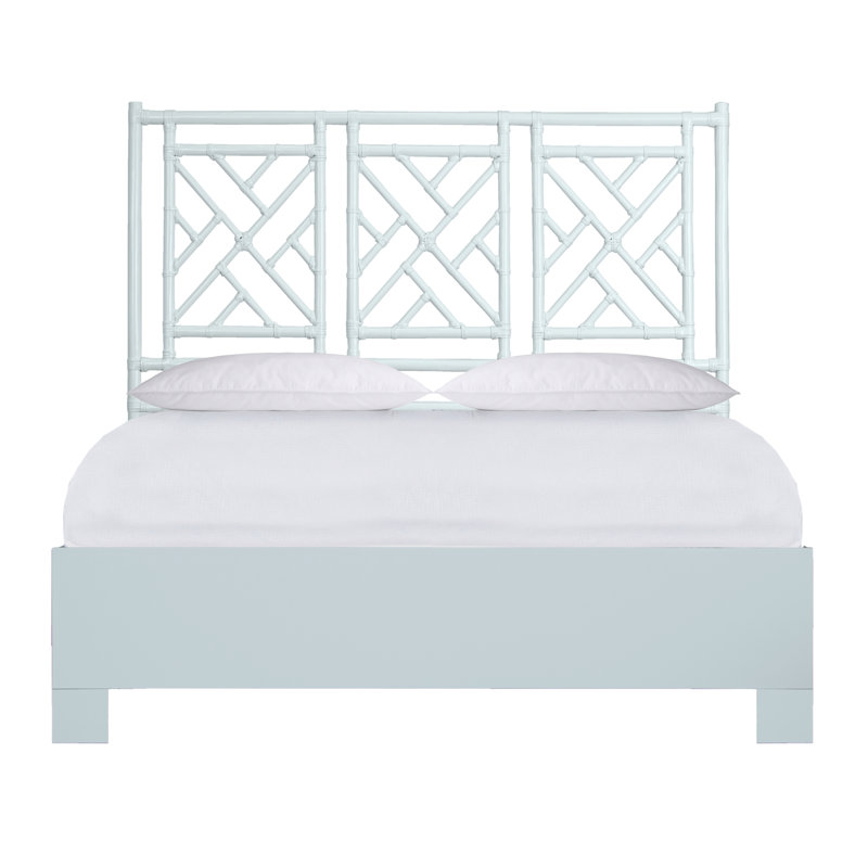Chippendale Standard Bed, Queen, Light Blue