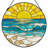 12"H Sunset Ocean Stained Glass Window Panel-1978179739