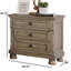 Table de chevet style transitionnel 1pc avec finition grise et tiroirs cachés
