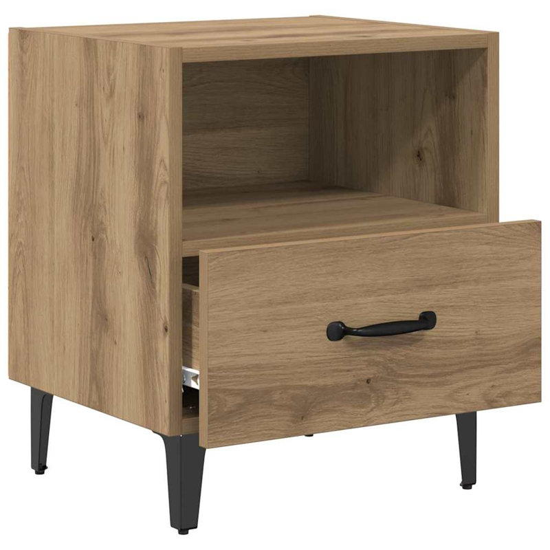 40cm W Manufactured Wood Bedside Table, Artisan Oak