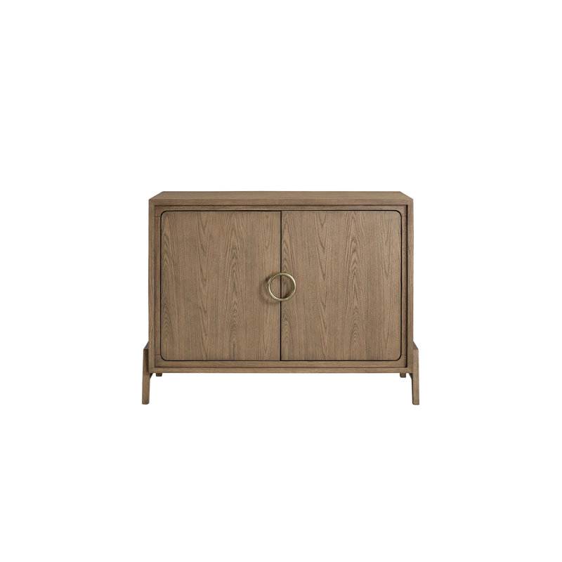 Desserte à deux portes 46 po, finition avec quincaillerie personnalisée, portes d'armoire de rangement, style moderne plus doux, bois massif +, brun, profondeur de 47,17 po, largeur de 18,3 po, hauteur de 36,16 po, finition douce de 119,5 lb,