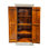 Cameren White Antique Solid Wood Hand Carved 2 Door Peacock Cabinet