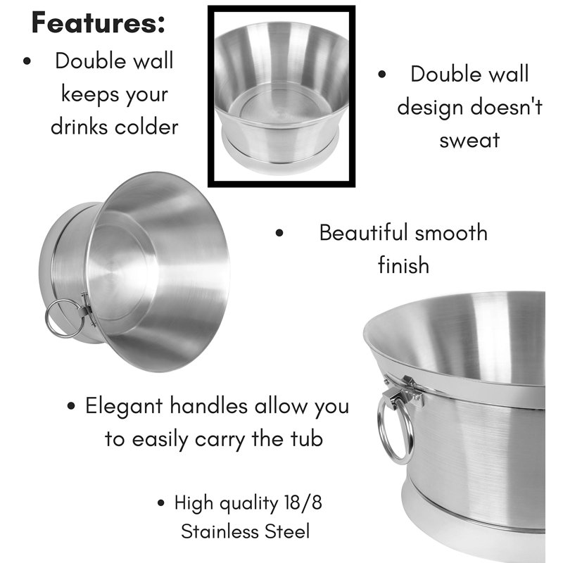 BirdRock Home Stainless Steel Bucket Stand