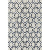 Clara Wool Geometric Area Rug in White