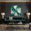 Abstrait paysage 22, art mural sur toile verte-888255144