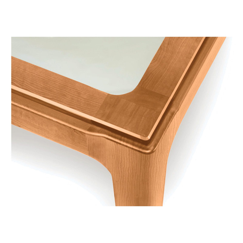 Lisse Dining - Glass Top Table, 29.5" H x 73" L x 43" W, Natural Cherry