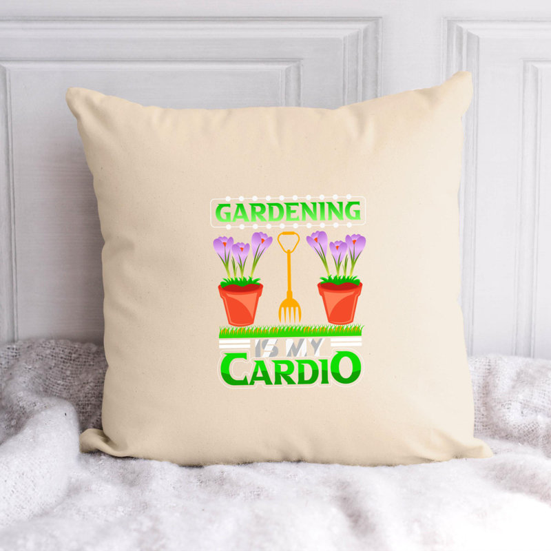 Amour de jardin - Citation amusante 346 - Coussin décoratif inclus, H 16 po x l 16 po
