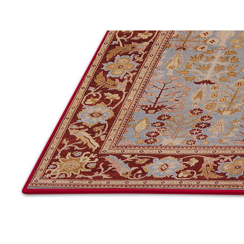 Tapis oriental rouge / bleu Plimoth, Tapis de couloir 2 pi x 5 pi