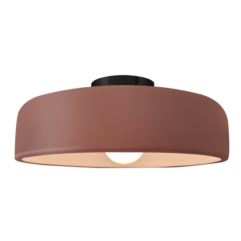 Plafonnier semi-encastré Radiance, Argile Canyon, Noir mat, H 6,5 po x l 16 po x P 16 po