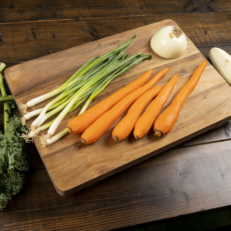 Blackstone Natural Acacia Wood Rectangular Cutting Board with Feet, 17 x 12 Inch
