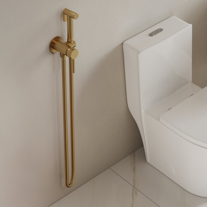 Douchette ronde multi-usage avec contrôle de la température, Or brossé