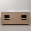 Meuble-lavabo double autoportant Canio de 72 po avec comptoir en marbre reconstitué et lavabo en céramique blanche-596360127