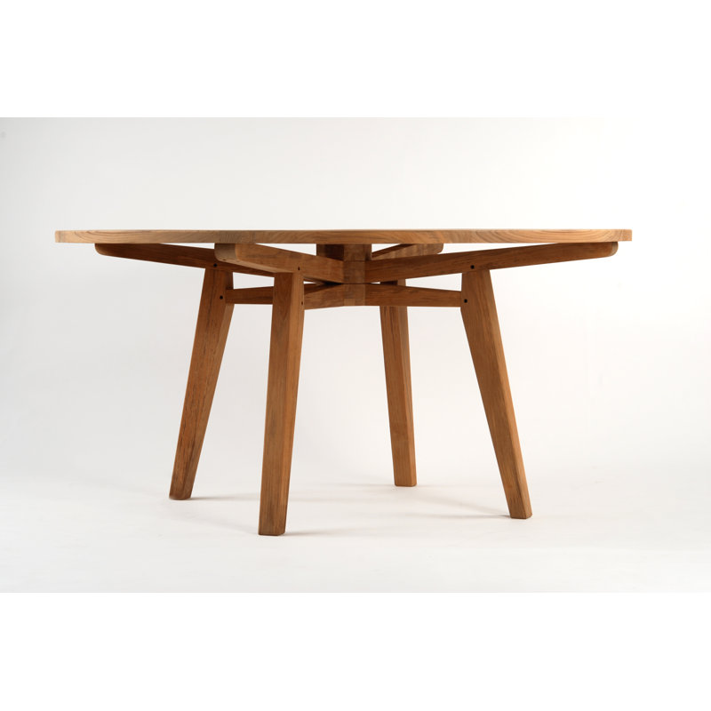 Algarve Outdoor 5 - Piece Teak Dining Set with Cushions, 60in x 60in x 29.5in, Fog