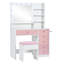 Bureau de coiffeuse avec plateau en verre et 11 ampoules Hollywood