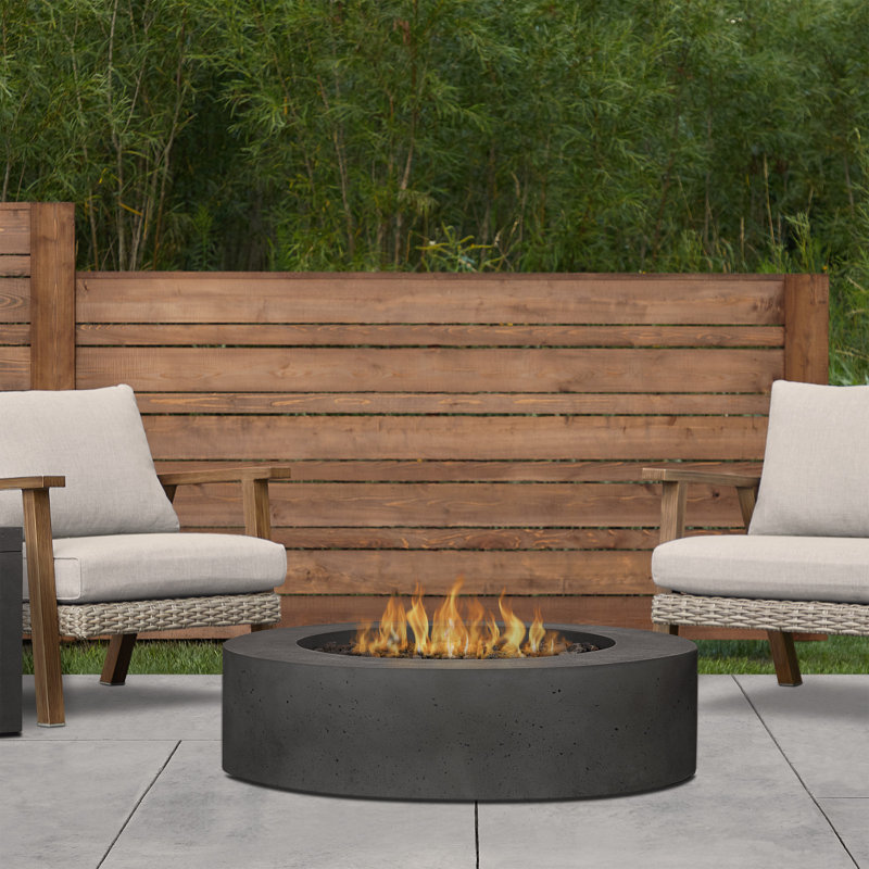 La Valle Concrete Propane Fire pit Table, Carbon