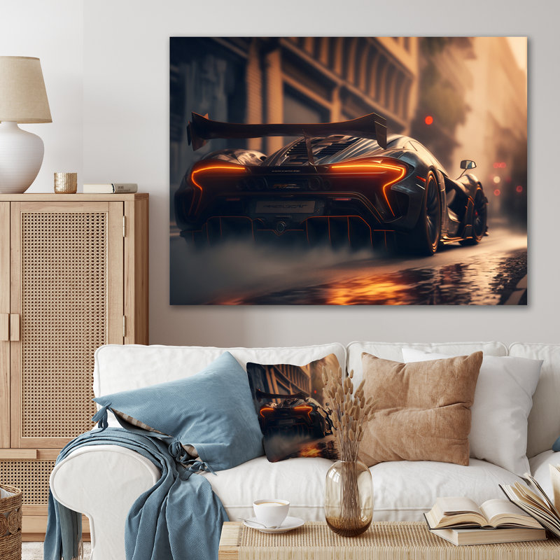 Décoration murale noire de course automobile McClaren, H 12 po x l 20 po x P 1 po