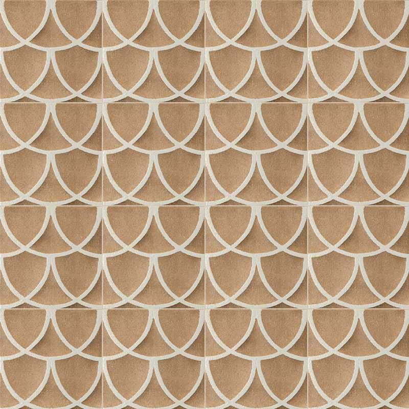 Carreau de porcelaine décoratif Forma Vitrea fabriqué à la main 8 x 8 po, Rouge