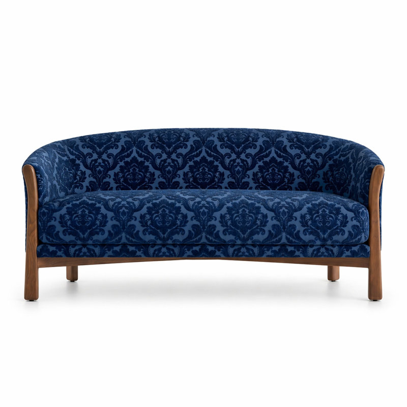 Damask Two Tone Velvet | Neiman Fabric, Ocean