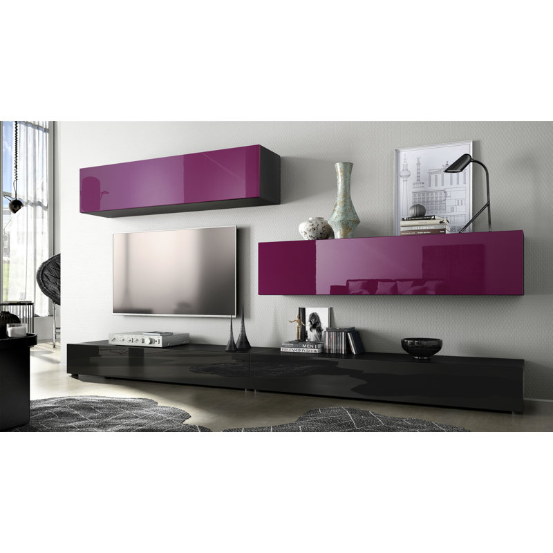 Mcgaha TV Stand, Blackberry/Black
