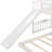 White Twin Over Bunk Bed With Built - In Slide And Side Mountable , Solid Pine Wood Structure, Great For Small Space Homes, Gray Design Lines, Slat Kit Support Bed, Color Scheme Materials, Optimized