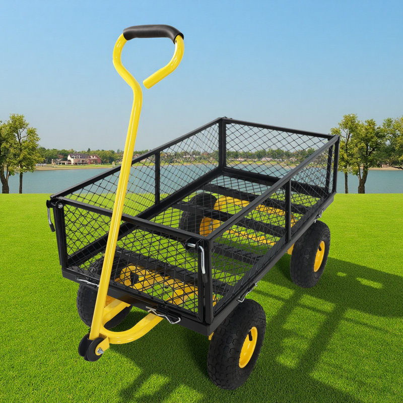 Chariot de jardin Wagon Cart, Jaune / Noir