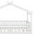 Full Size Wooden House Bed With Twin Size Trundle, Wood Bed Frame With Roof And Safety Guardrail For Kids, Teens, Boys Or Girls-1460201227-1460201226