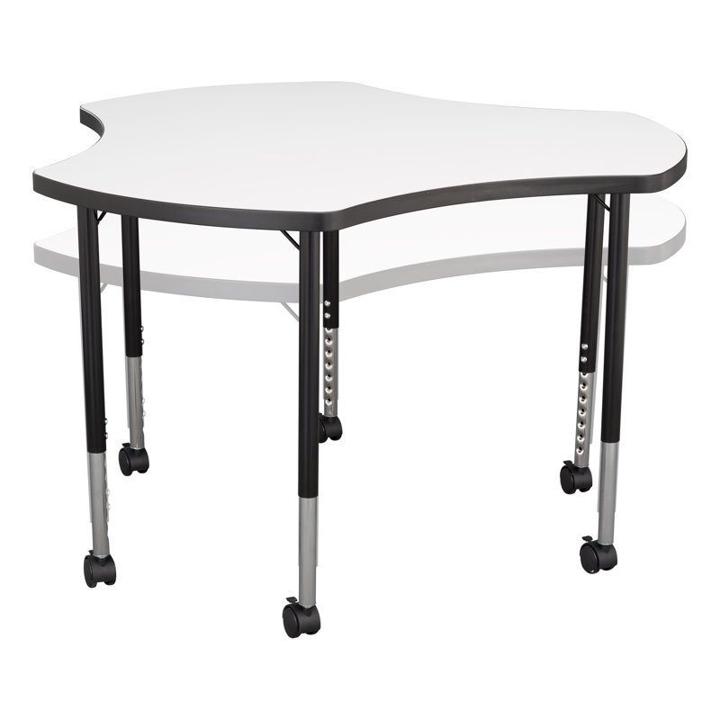 Structure Series Cog Adjustable Height Mobile Kids Classroom Activity Table with Whiteboard Top