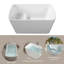 Baignoire de trempage indépendante en acrylique 49 pouces, baignoire de massage carrée japonaise, design assis, blanc éclatant-121434735