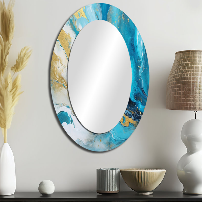 Melissus - Miroir abstrait en métal, 36 po x 24 po