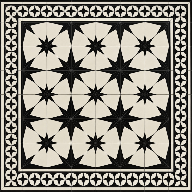 Tapis de cuisine noir NightSky, Rectangulaire 2 pi x 4 pi