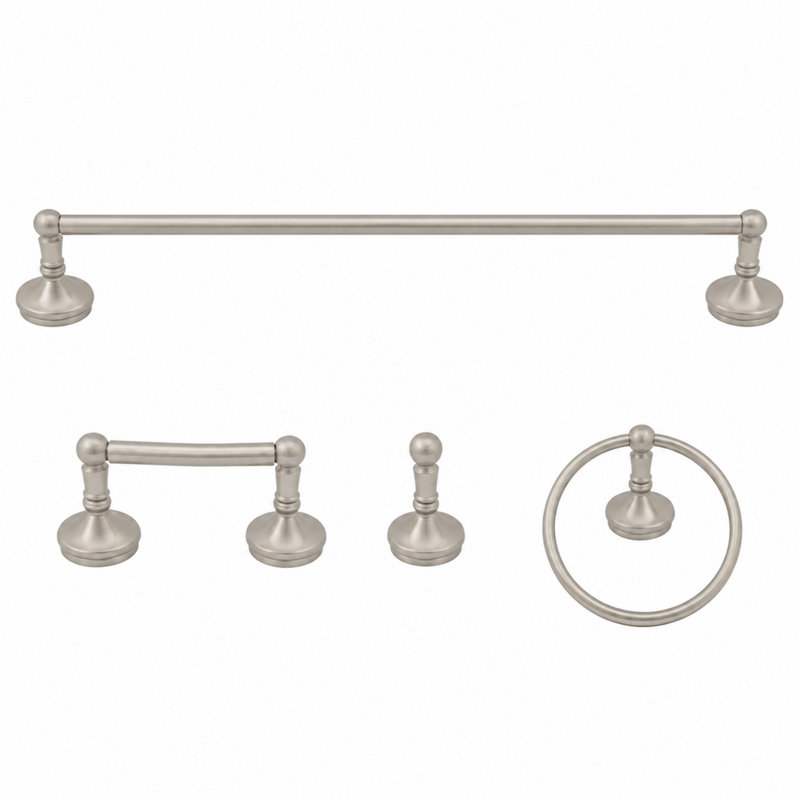 Sacramento 4-Piece Bathroom Accessory Hardware Set P4BSAC18, Matte Nickel