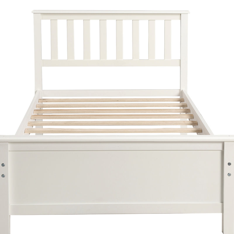 Lit plateforme simple en bois massif avec tête de lit