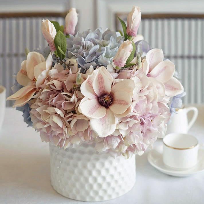 Arrangement floral hortensias
