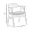 Zsy Dining Armchair W Curved Back, Black Birch Wood And Faux Leather