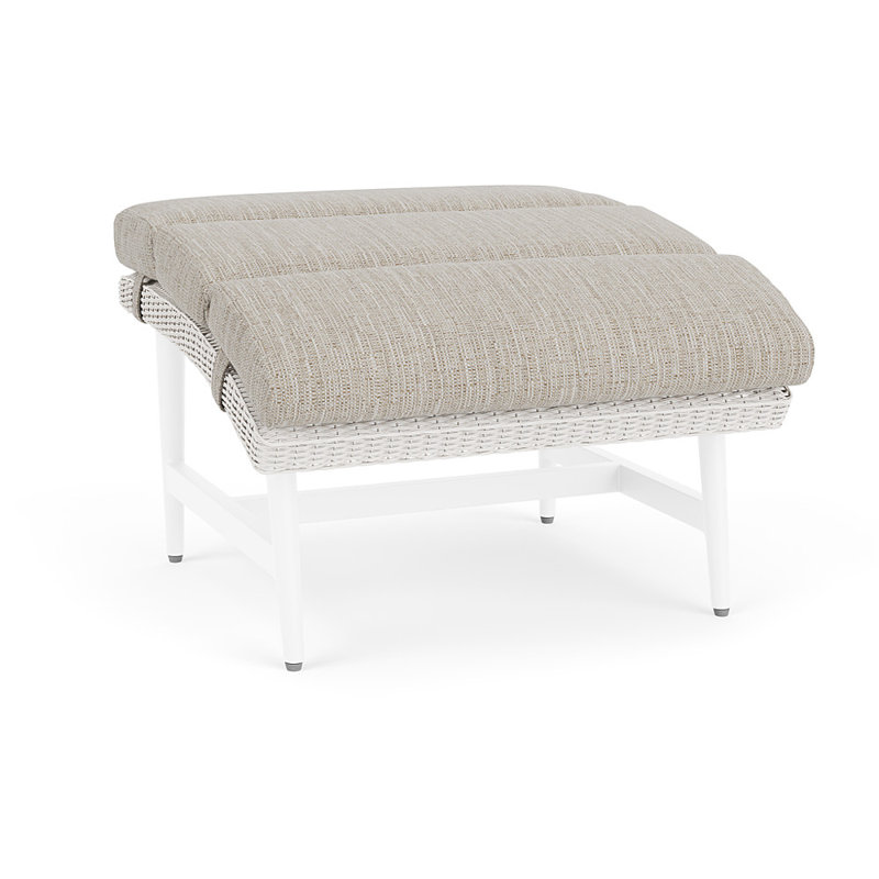 Cascade Outdoor Ottoman, Friendly Flax, White